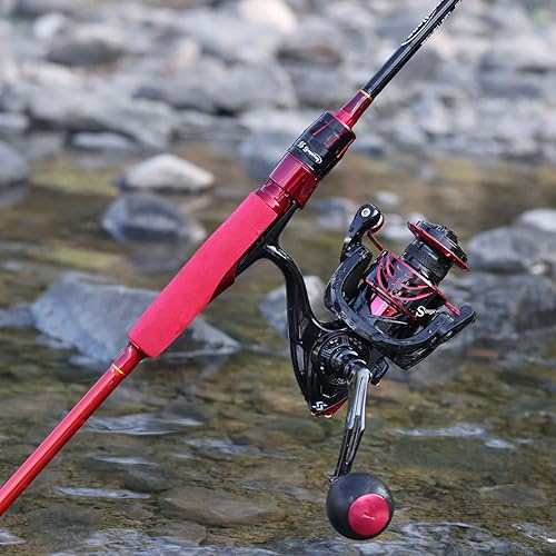 Miniatura 7 de Sougayilang Combos de carrete de caña de pescar, poste ligero de dos piezas con alta velocidad suave y potente engranaje de fundición y giro
