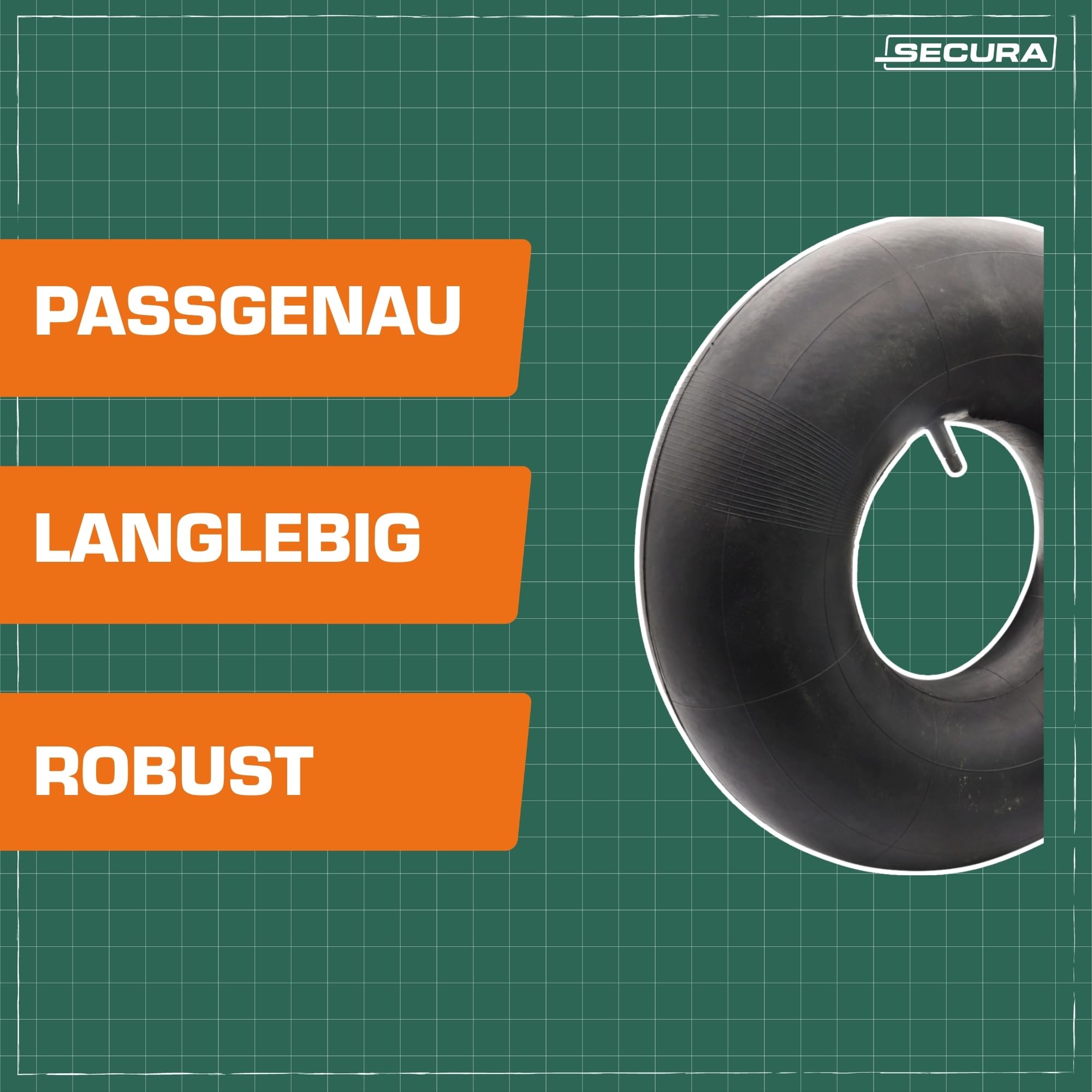 SECURA 2x Tubeless Reifen inkl. Schlauch 18x8.50-8 Schläuche mit geradem Ventil TR13