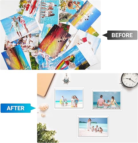 Miniatura 6 de MaxGear Bolsillos para tarjetas de índice de 4 x 6, paquete de 52 bolsillos autoadhesivos para tarjetas de biblioteca con carga abierta superior