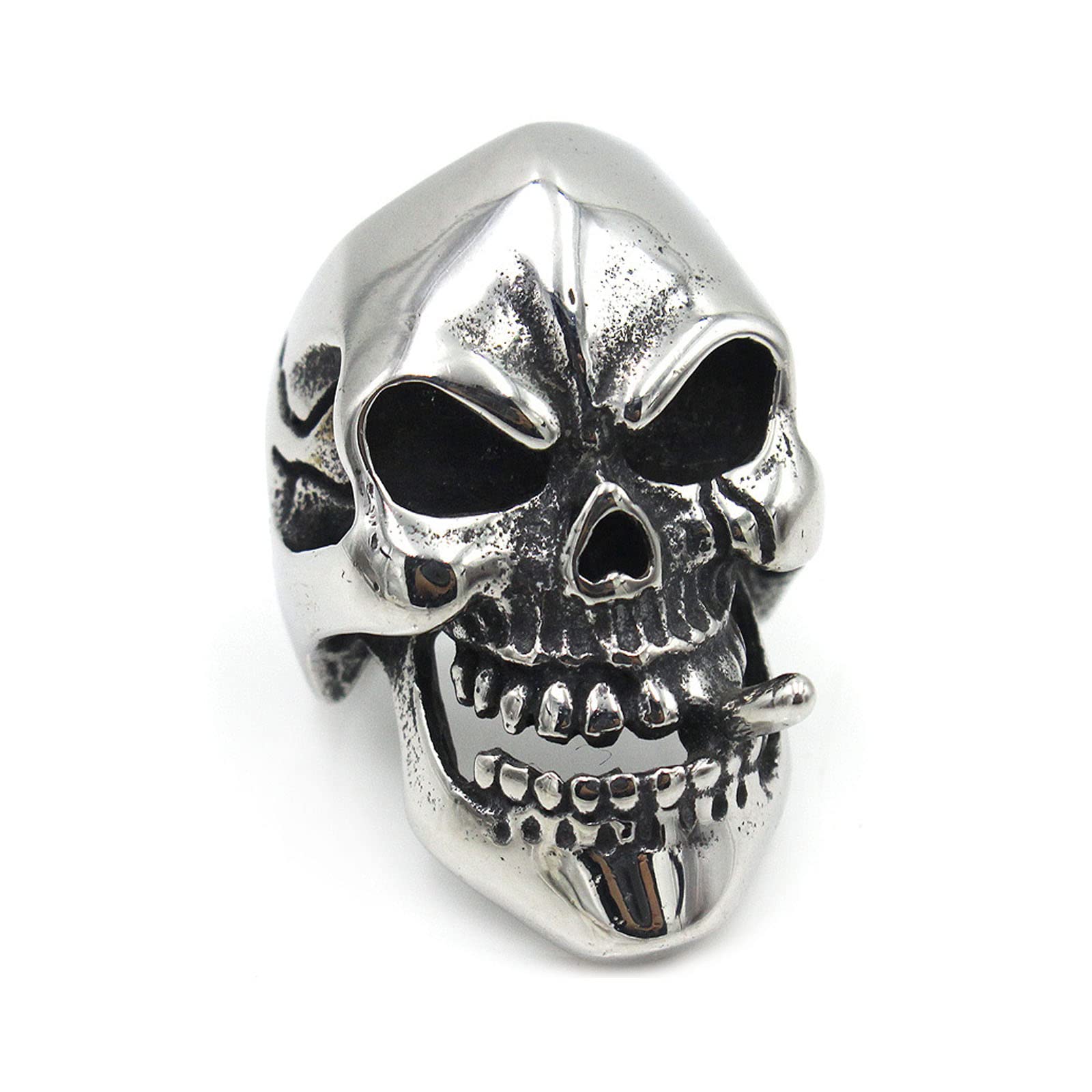 Toile d'araignée bague acier titane rétro pour homme motard