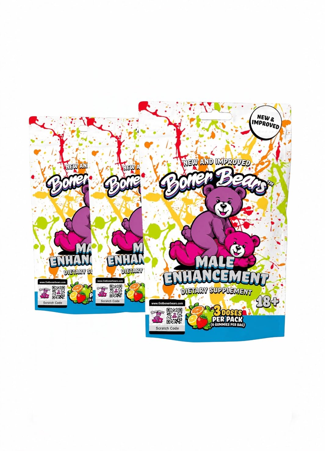 Generic Suplemento em Gomas Vegano, Sabor Frutas Vermelhas, 3 Pacotes, 9 Doses