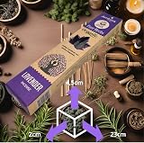 Ambica Organic Herbal Incense Pack - 7 Sets of 3 Sticks Each - 25cm - Palo Santo with White Sage, Cinnamon, Lavender - Meditation, Purification, Relaxation - 3