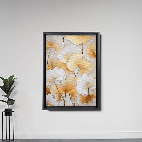 Miniatura 5 de Original Ginkgo biloba Print On Canvas, Modern Textured Gold Wall Art, Abstract Gold Leaves Print, Living room Wall Decor, Wall Art, Decor
