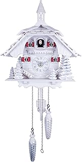 River City Clocks White Cuckoo Clock with Silver Accents
