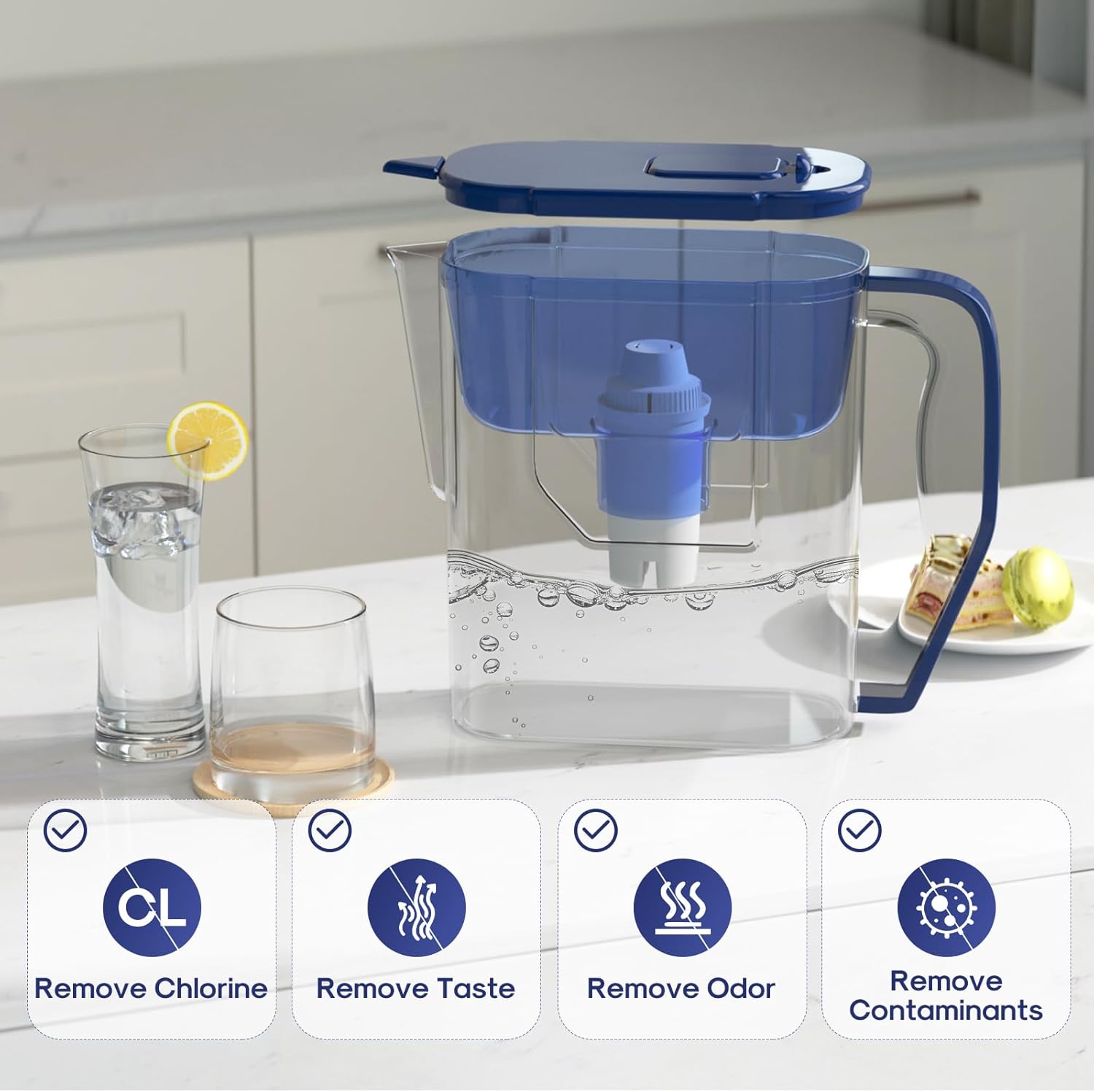 JFC002 Pitcher Water Filter Replacement for Brita® Pitchers and Dispensers, Compatible with standard Classic OB03, Mavea® 107007 35557, UltraMax, Metro+, XL, and More, 6PACK - Image 5