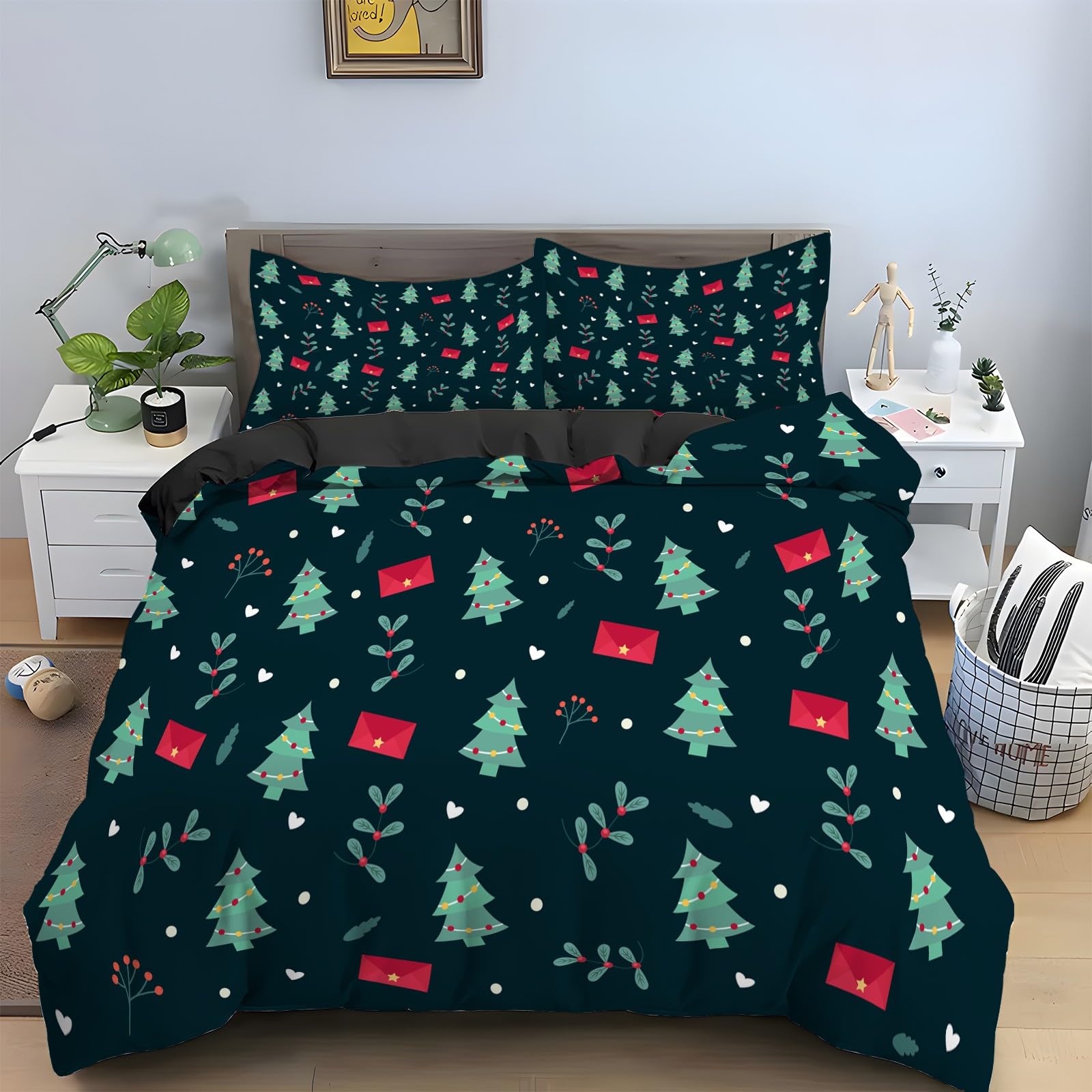 Housse de couette 240 x 260 fermeture éclair microfibre douce