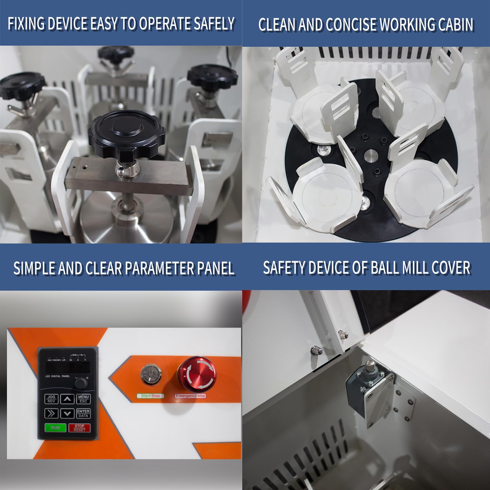 Molinillo de laboratorio con velocidad ajustable para muestras húmedas y secas, ideal para investigación científica y procesamiento de materiales