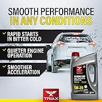 Vista 7 de TRIAX Synergy SRT 5W-20 Aceite de motor PAO-éster completamente sintético, drenaje de 12.4 mi, modificación por fricción molyboro, licencia API SP