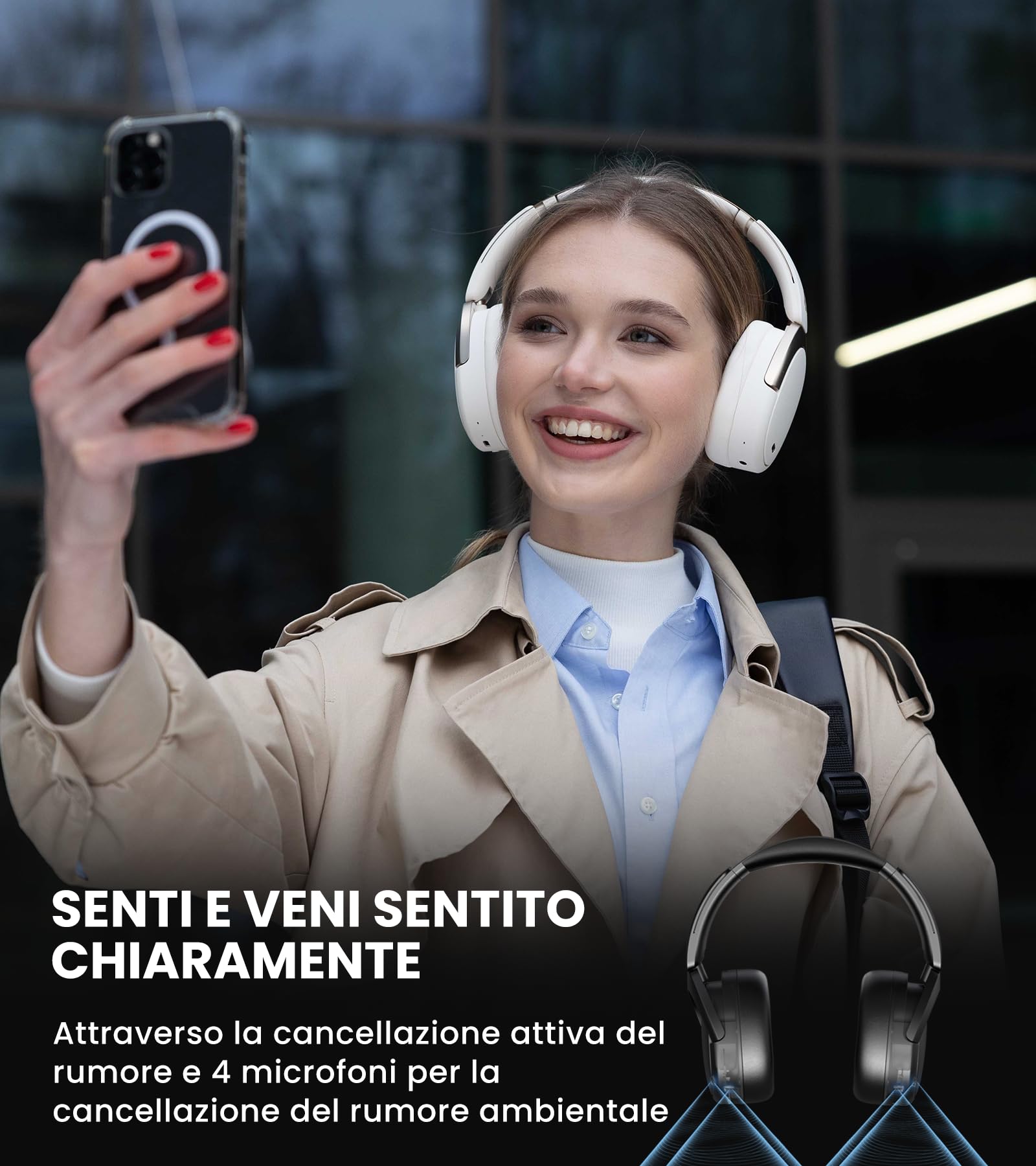 Edifier WH950NB Cuffie Cancellazione Attiva Rumore, Hi-Res Audio Wireless LDAC Codec, 55 Ore Autonomia, Google Fast Pairing per Android, EQ Custom via APP, Bluetooth V5.3 Dual Connesione, Pieghevole