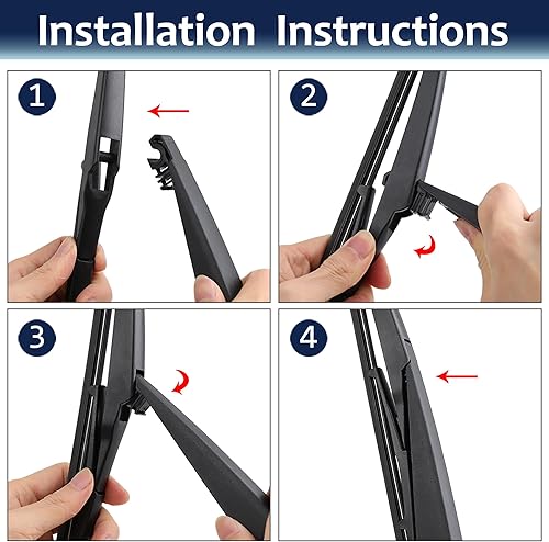 Miniatura 5 de X AUTOHAUX Juego de brazo de limpiaparabrisas trasero 10.039 in 10" para Toyota RAV4 2013-2018