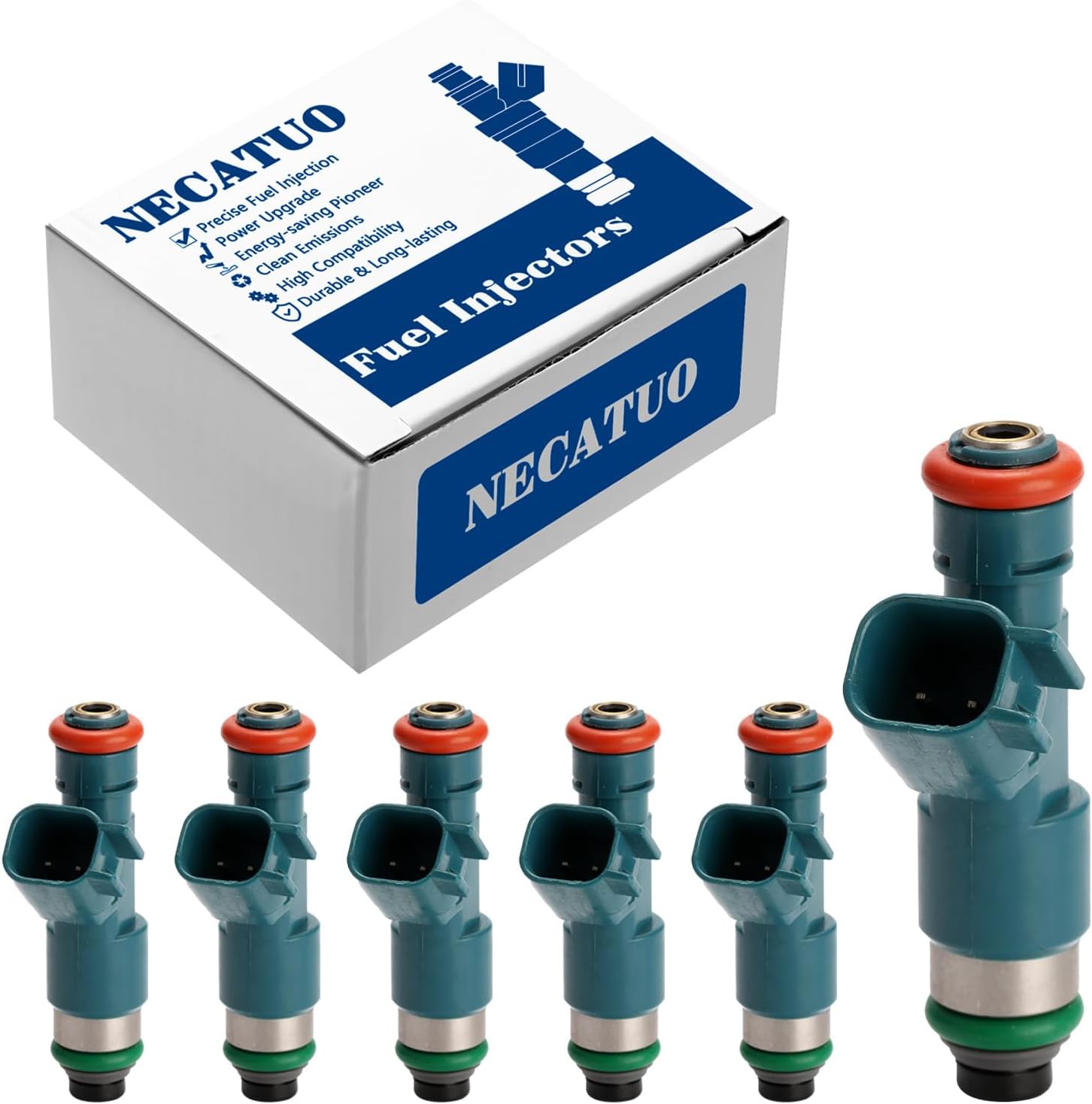 Set of 1 Fuel Injectors - Compatible with Volvo S80 V70 XC60 XC70 XC90 2007-2014 3.2L L6 - Replaces 297500-0250 30777501 FJ1066