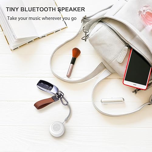 Miniatura 5 de Altavoces Bluetooth Portátiles Inalámbricos, Altavoces de Viaje Bluetooth 5.0 Mini Inalámbricos para Exteriores (Blanco)