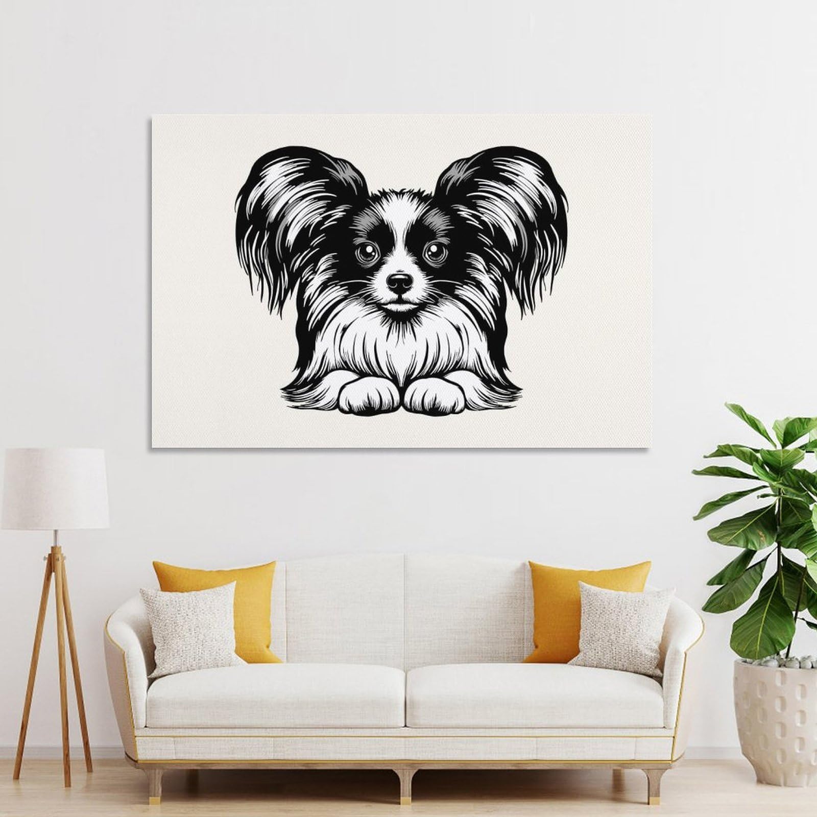 Junmoney Papillon Canvas Wall Art 24x36inch(60x90cm), for Study, Office Or Focused Interiors, Home Office Artwork with Decorative Appeal