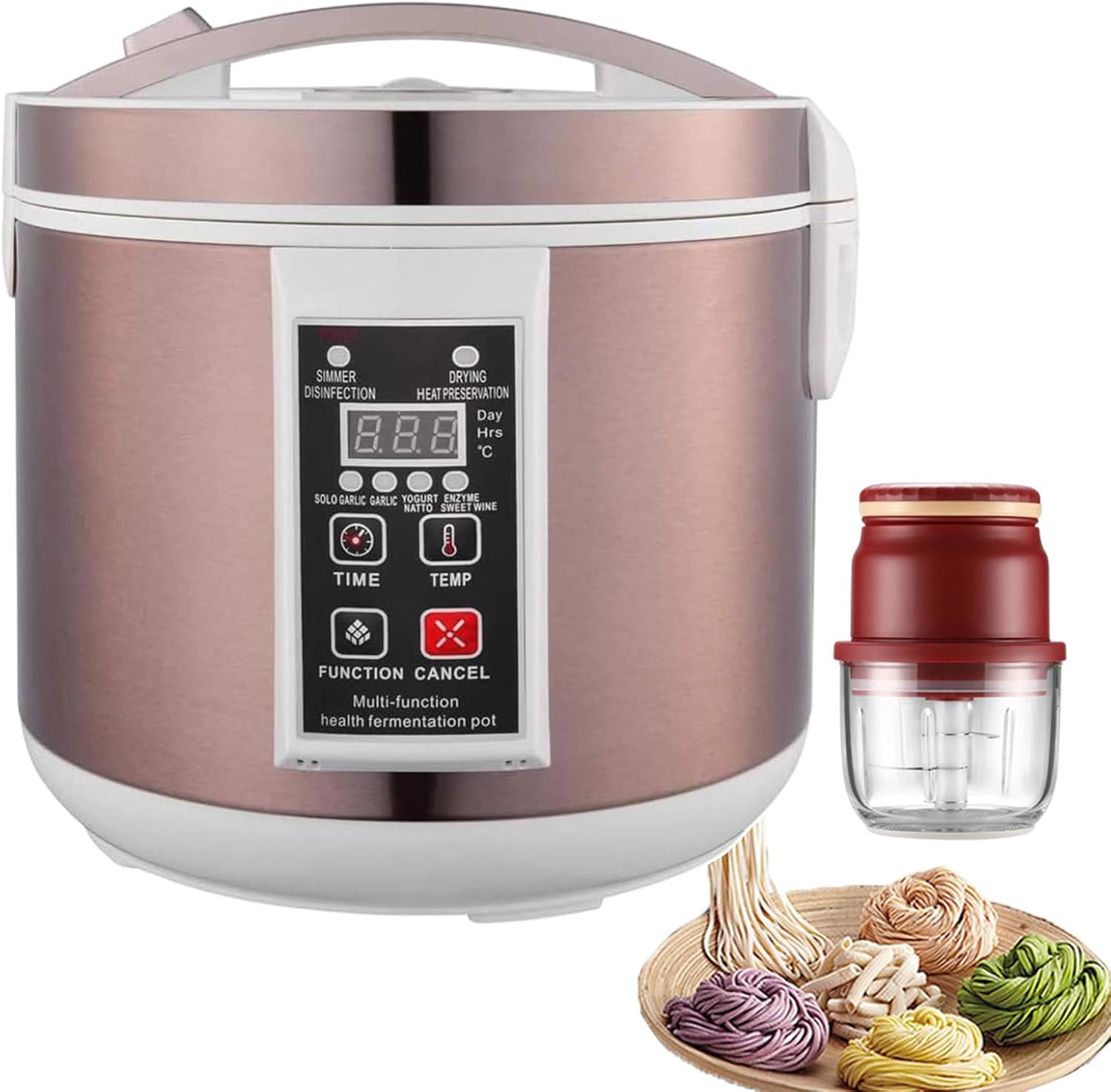 Automatic Ferment Box Garlic Machine | Rice Wine Maker Yogurt Pot Fermentation Pot Stainless Steel Double-Layer | 7-14 Days Cycle | Black Garlic Fermenters 90W 360° Fermentation,5L