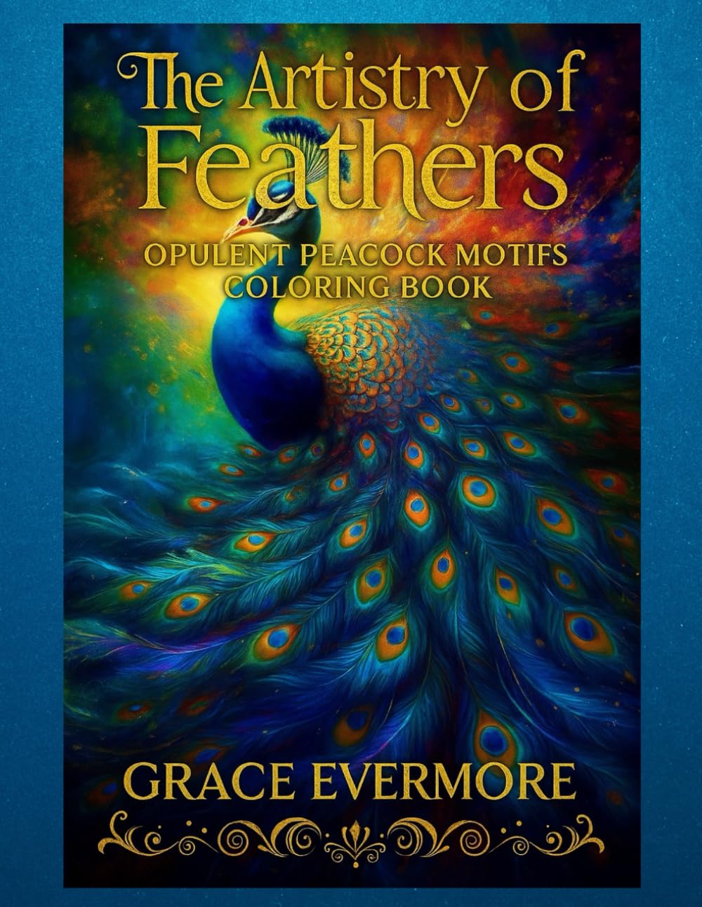 The Artistry of Feathers: Opulent Peacock Motifs Coloring Book (Grace Evermore coloring series)