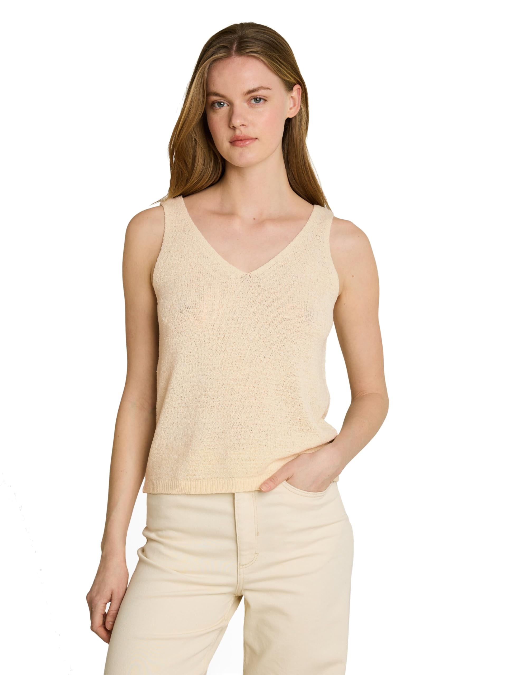 Tom Tailor Denim Damen 1051327 Relaxed Fit Stricktop mit V-Ausschnitt