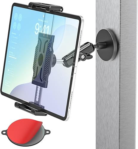 Soporte magnético para todas las tabletas de 6.1 a 15.6 pulgadas, apto para refrigerador, gimnasio, superficies metálicas, brazo ajustable, soporte
