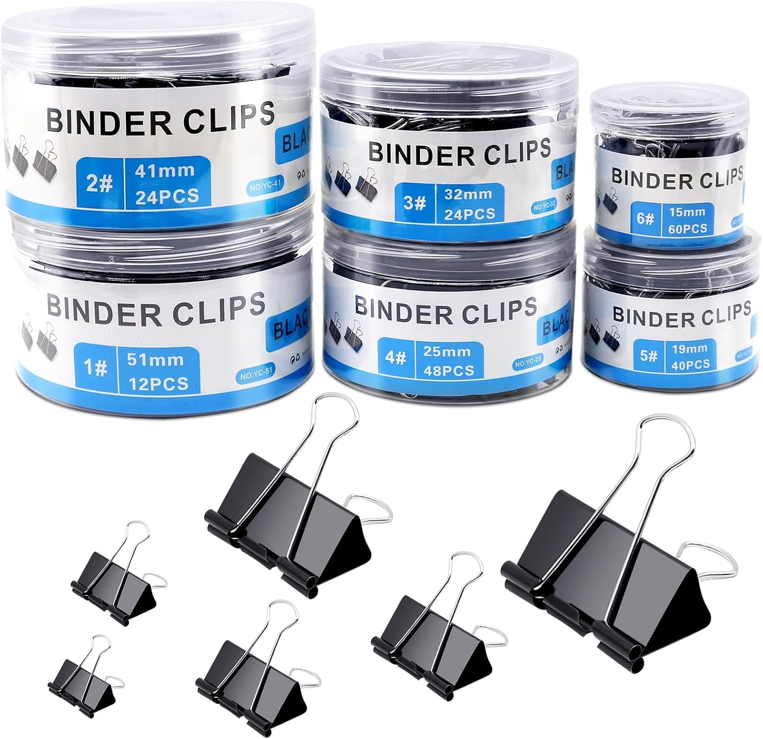 208 PCS Binder Clips Assorted Sizes, Metal Large Binder Clips Bulk