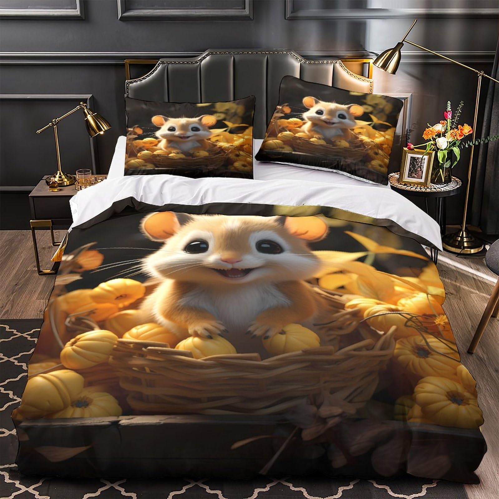 Parure de lit housse de couette chat doux microfibre lit double 200x200cm pour femme