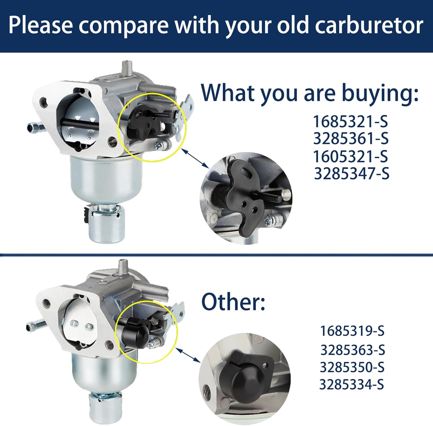 1685321-S Carburetor for Kohler 7000 series Engines KT725 KT730 KT735 KT740 KT745 Lawn Mowers 22HP 23HP 24HP 25HP 26HP Carb Engine with Air Filter