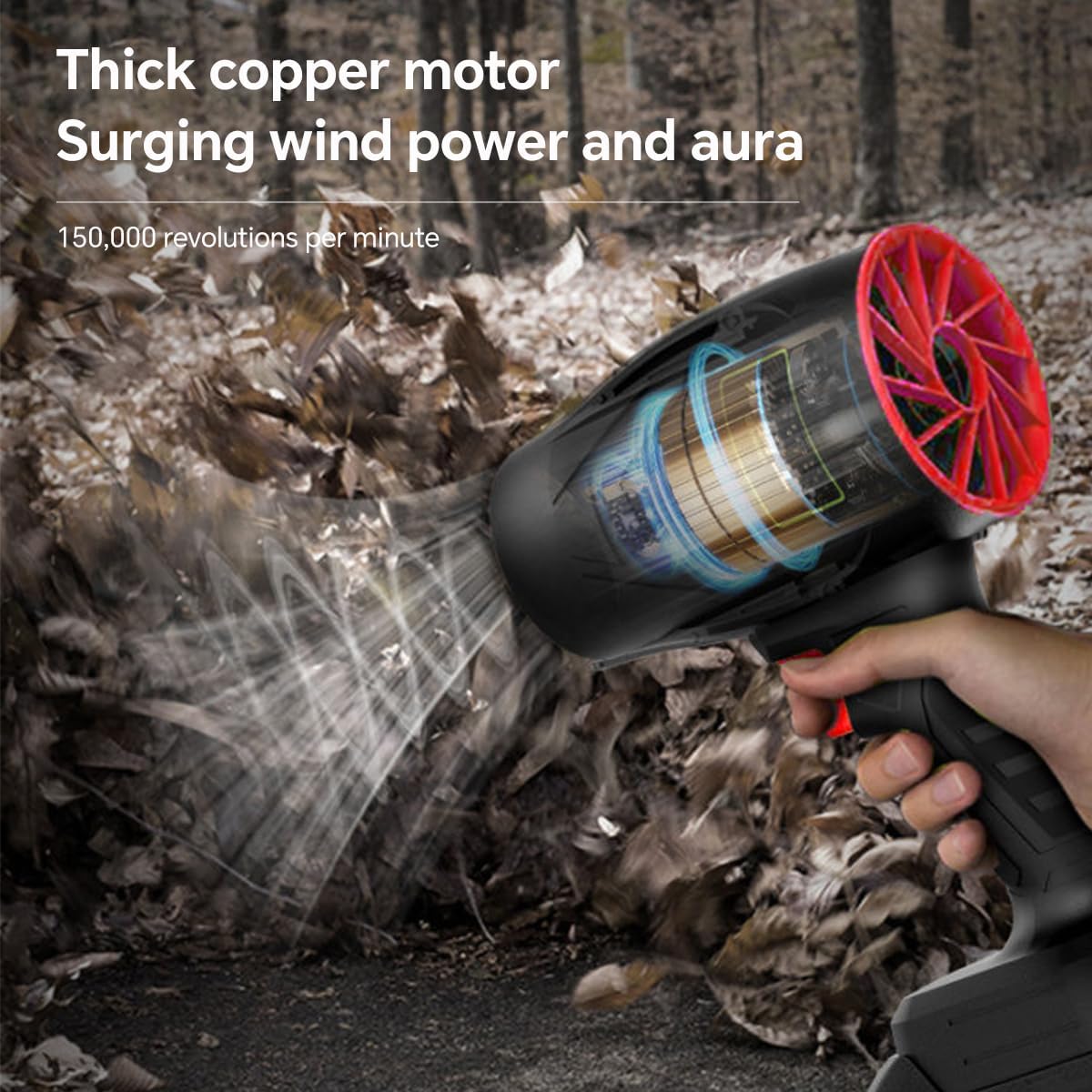 Compressed Air Dust Collector, Snow Blower Leaf Blower Dust Collector Dual Purpose, Industrial Grade Portable, Cordless Lithium Electric Blower for Keyboard Home Outdoor Dust Removal Rain & Snow