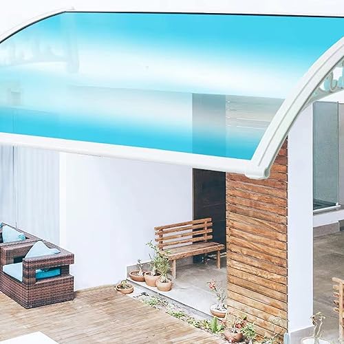 Miniatura 3 de Toldo azul moderno para ventana de patio, protección contra la lluvia y la nieve, refugio silencioso de policarbonato para jardín, porche, puerta de