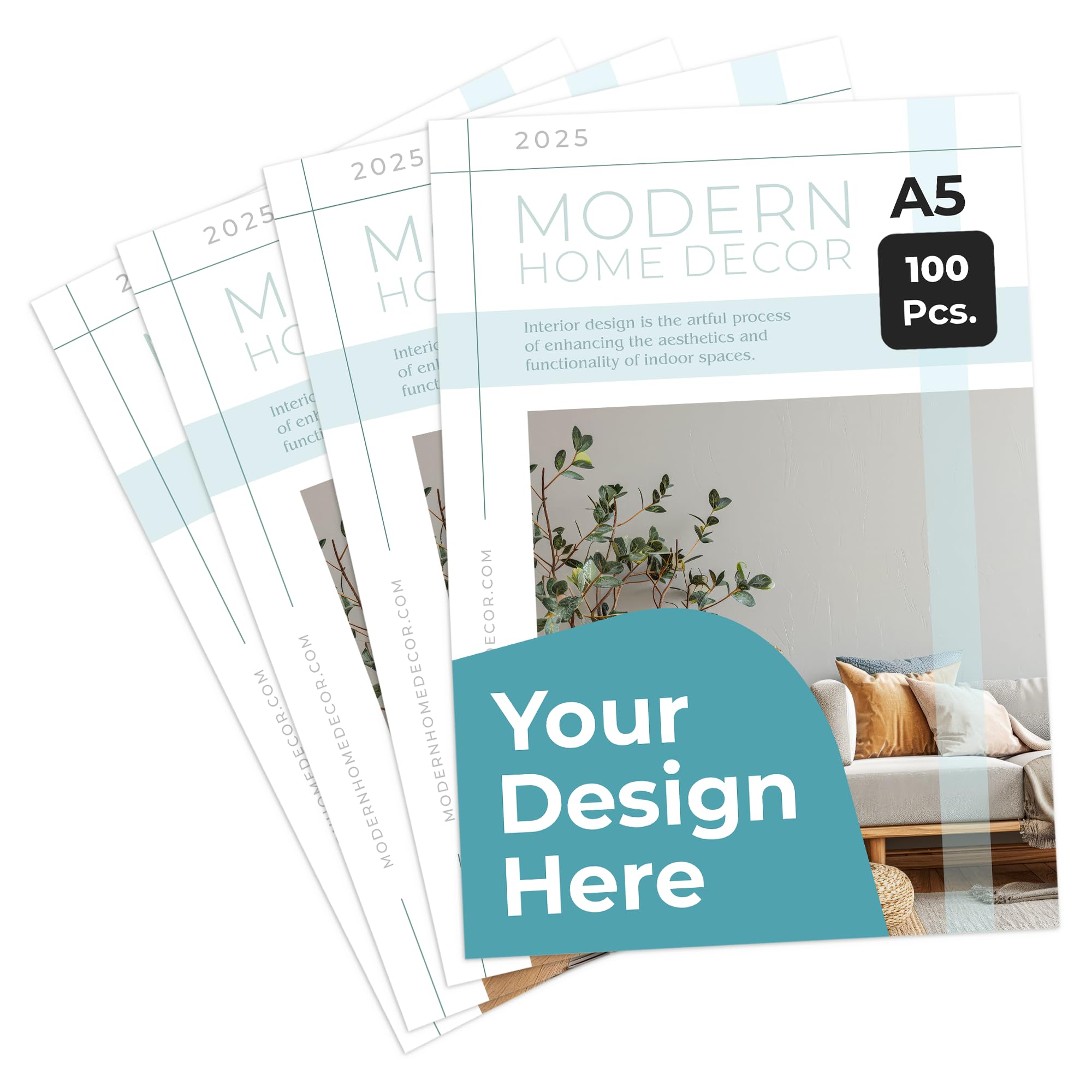 Cimpress Personalised Flyers A5 Vertical Printing, Custom Business Flyers and Leaflets, Single Sided Print on 250gsm Matte Paper, Pack of 100, for Marketing and Promotions
