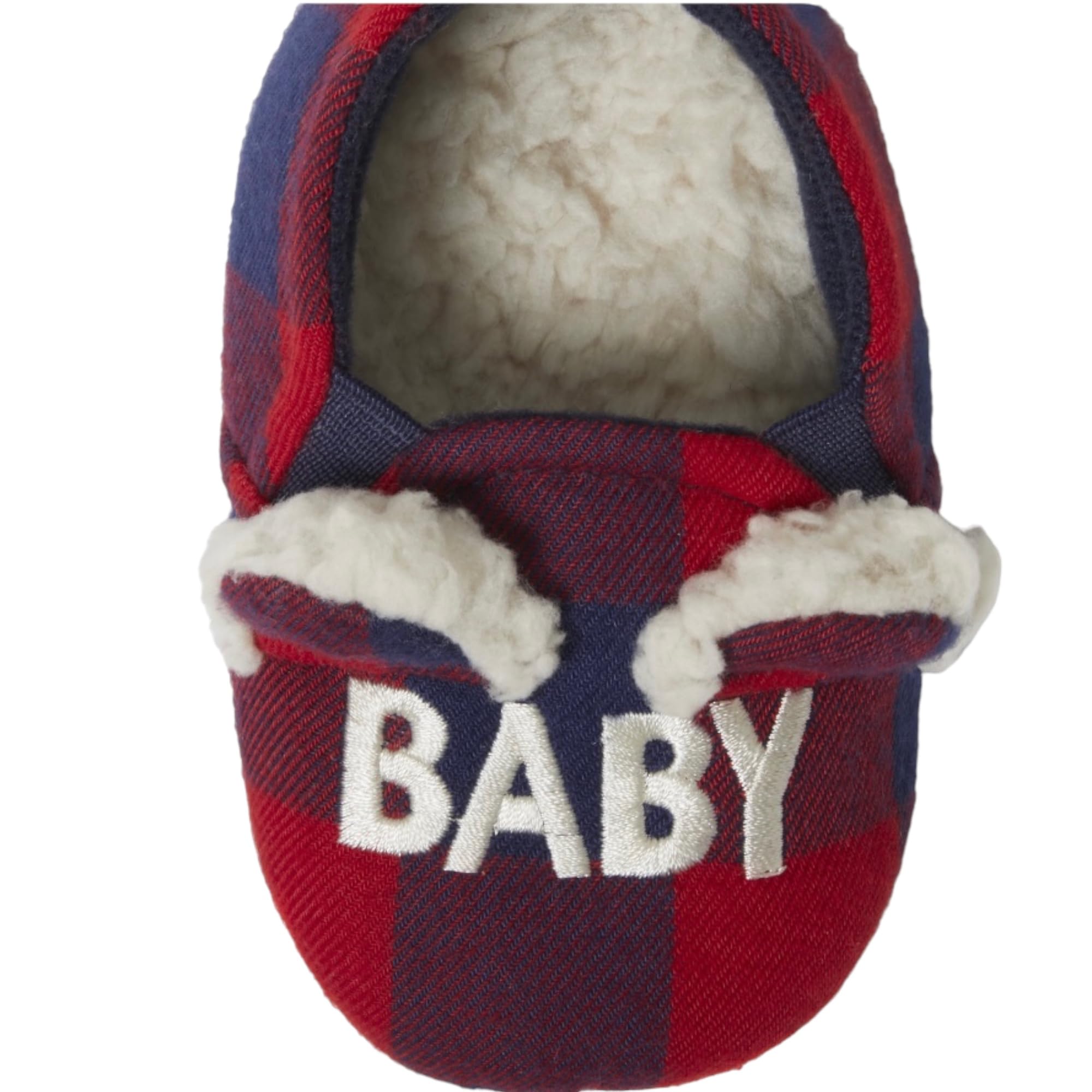 Dearfoams Memory Foam Baby Bear Buffalo Plaid Slippers Infant Size (1/2)
