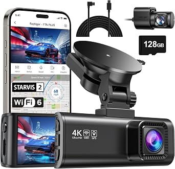 REDTIGER F7NP-4K Dash Cam Front and Rear with USB C to USB C Power Cord