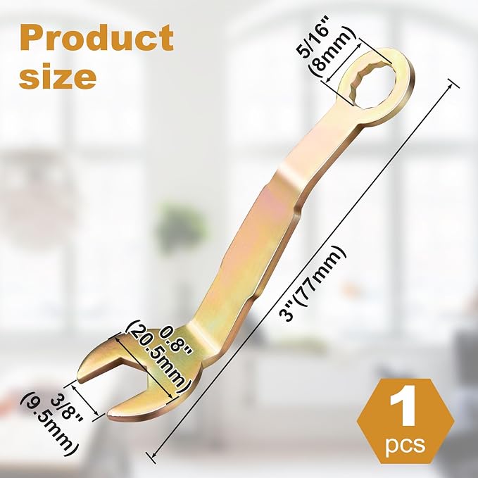 Llave de ajuste pivotante PAGOW, llave abierta bipliegue de 3/8" para puertas empotradas y correderas (1 unidad) miniatura 2