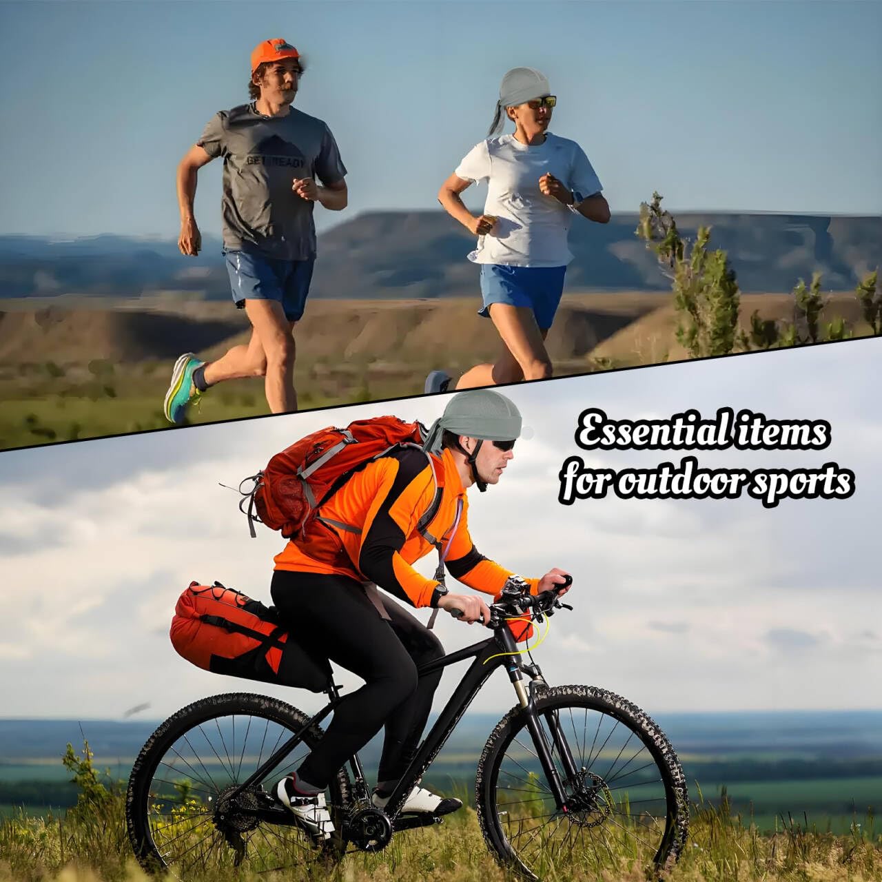 Bandana męska, Durag Men ochrona przed słońcem, na lato, pirackie nakrycie głowy, damska czapka na rower, motocykl, chusta piracka, chusta na głowę, z (czarna)