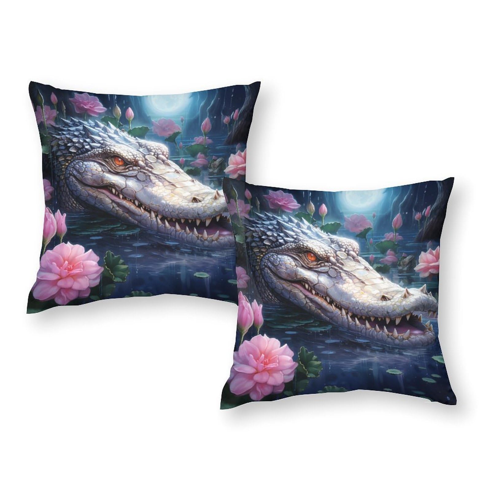 Taies d'oreiller Crocodile Nocturne pour sublimer le canapé du salon ou un fauteuil
