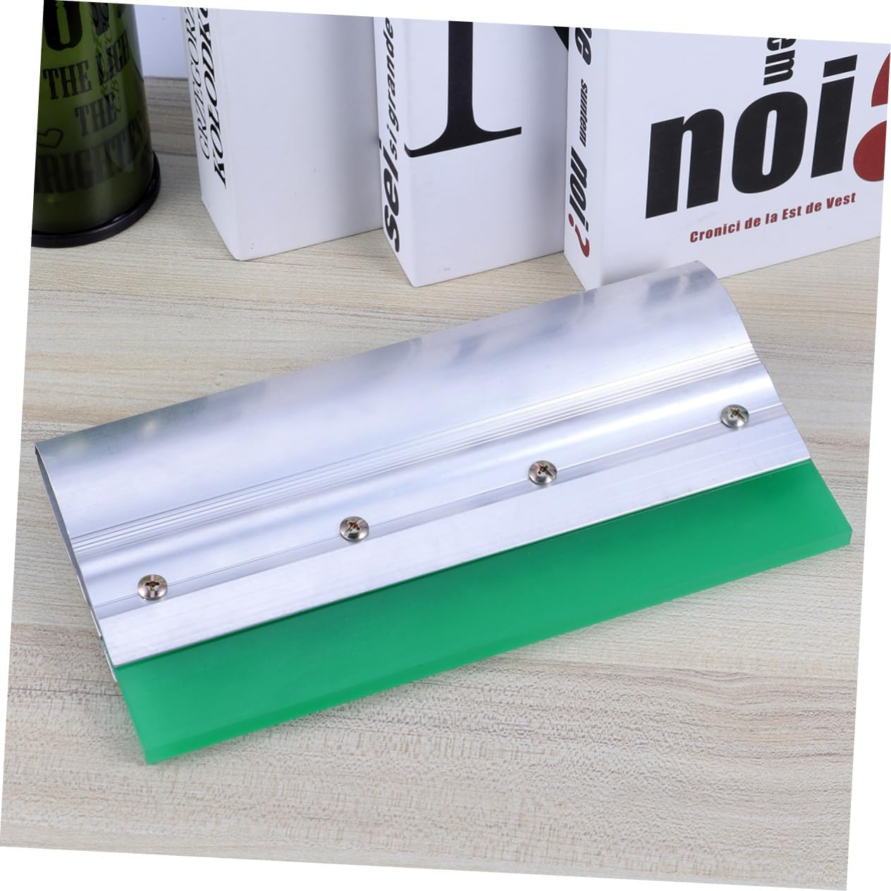 Veemoon DIY Silk Tools 25cm Rubber Squeegee Comfortable Aluminum Handle Sturdy Wear-Resistant for Graphic Textile Applications Random