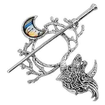 minkissy Viking Hairpin Vintage Knot Shawl Pin Hair Bun Stick Retro Hair Jewelry for Women Braids Ponytails