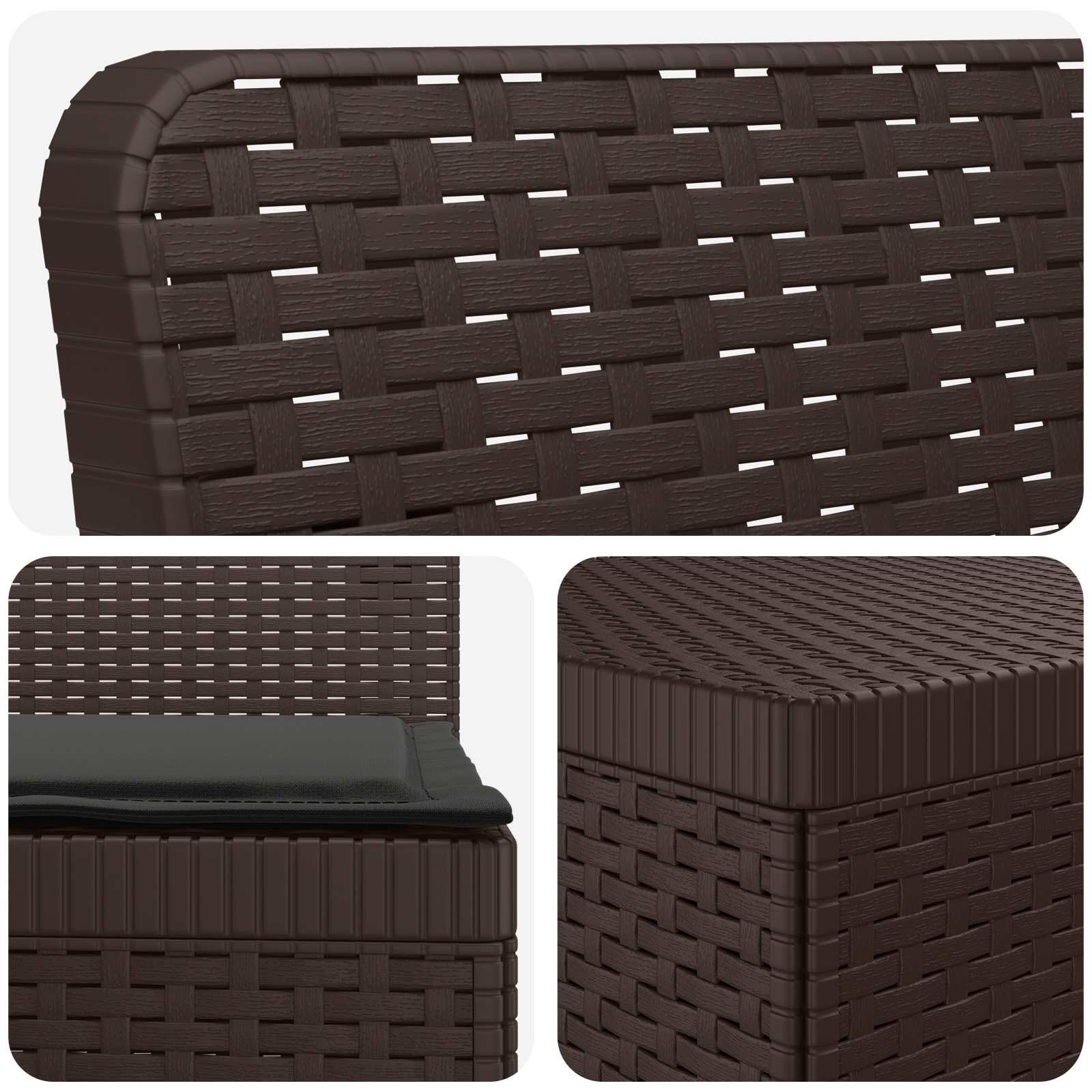 vidaXL Sofa Ogrodowa 6-osobowa z Poduszkami w Wyglądzie Rattanu PP