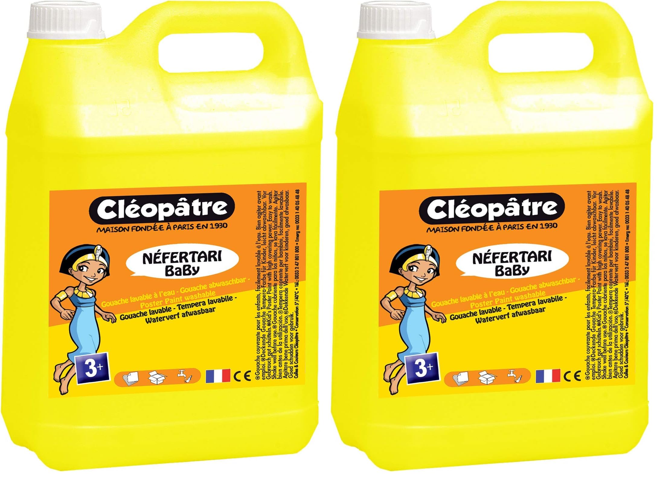 Peinture Gouache Néfertari Baby Cléopâtre Jaune Bidon 5 Litres Fournitures