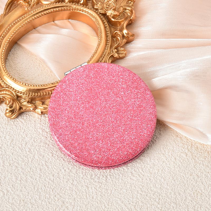 Klappbarer Taschenspiegel Mit Vergrößerung (Rose Gold) – Praktisch Für Unterwegs & Make-up
