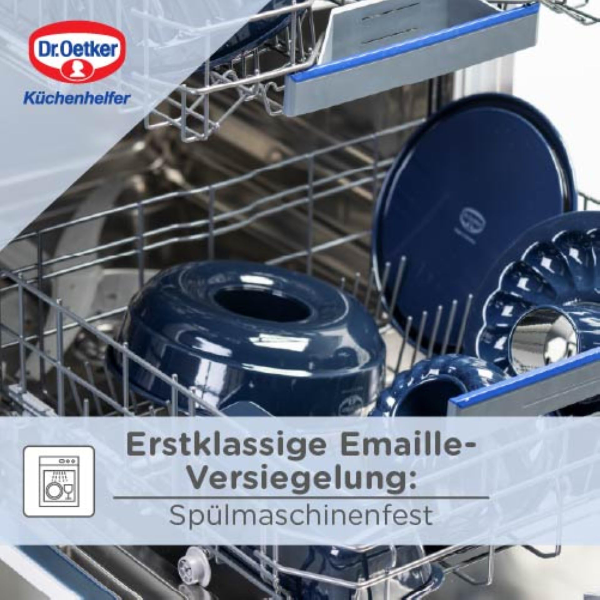 Dr. Oetker Back-Liebe Emaille-Set, 2-teilig – Springform und Kastenform aus Emaille, hitzebeständig bis 400 °C, schnitt- und kratzfest, 10 Jahre Herstellergarantie