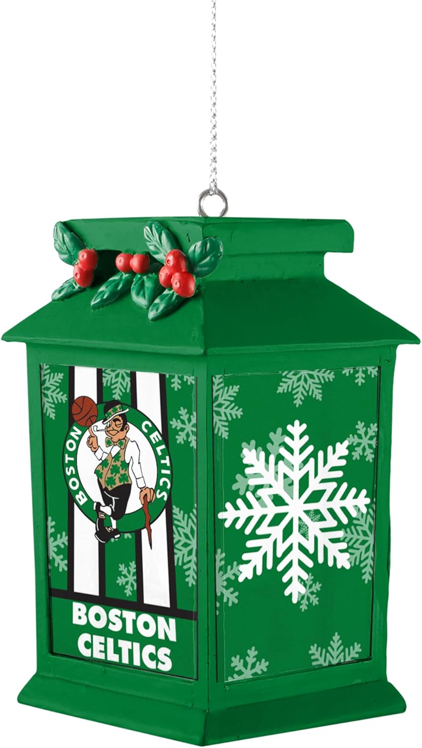 FOCO - NBA Basketball Team Holiday Light Up Lantern Xmas Christmas Tree Hanging Ornament - Boston Celtics - Image 2