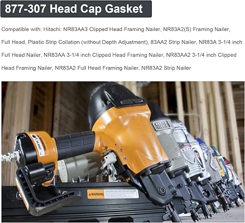 Miniatura 5 de Thaekuns 877-307 Juego de juntas de tapa de cabeza para Hitachi NR83A NR83A2 NR83A2 NR83A2 (S) NR83A3 clavadora de encuadre