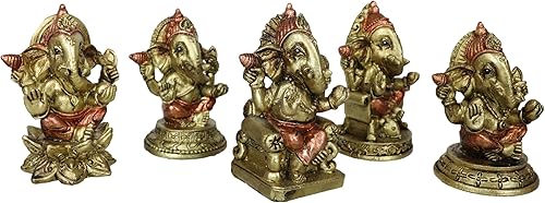 Miniatura 2 de Ebros Gift Estatuillas en miniatura de Ganesha Ganapati Dios Hindú de la Ilustración oriental en 12 estilos y poses Hinduismo con cabeza de elefante