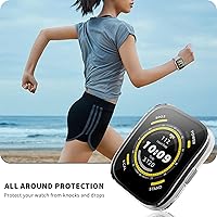 Vista 5 de Funda protectora de pantalla para Amazfit Bip 5, policarbonato duro con película integrada, accesorios de parachoques para Amazfit Bip 5, mujeres