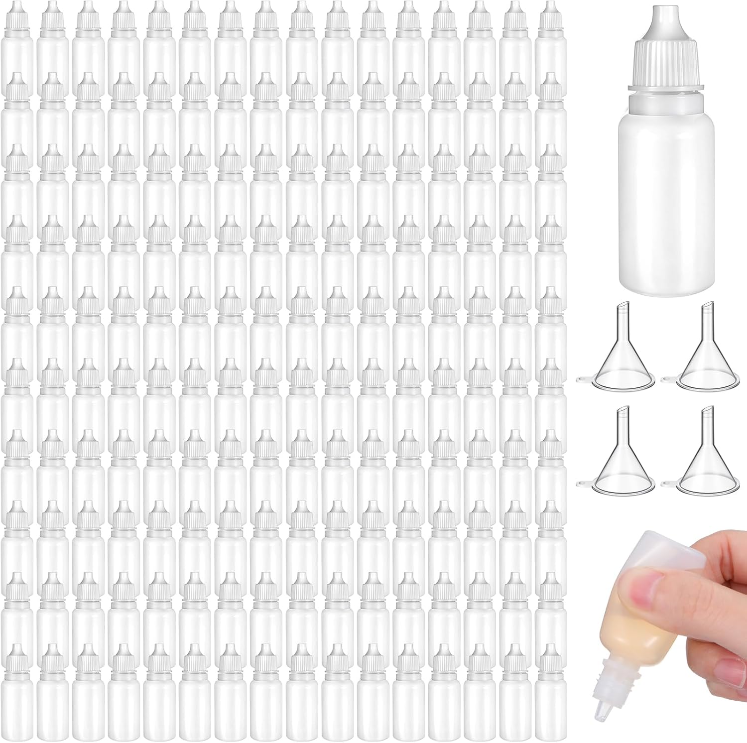160 Pcs Plastic Dropper Bottle Bulk 15ml Empty Eye Dropper Bottle | Small Liquid Squeeze, Refillable Plastic Bottles with Caps Plug, for Oil Eye Liquid, Mini Travel Size