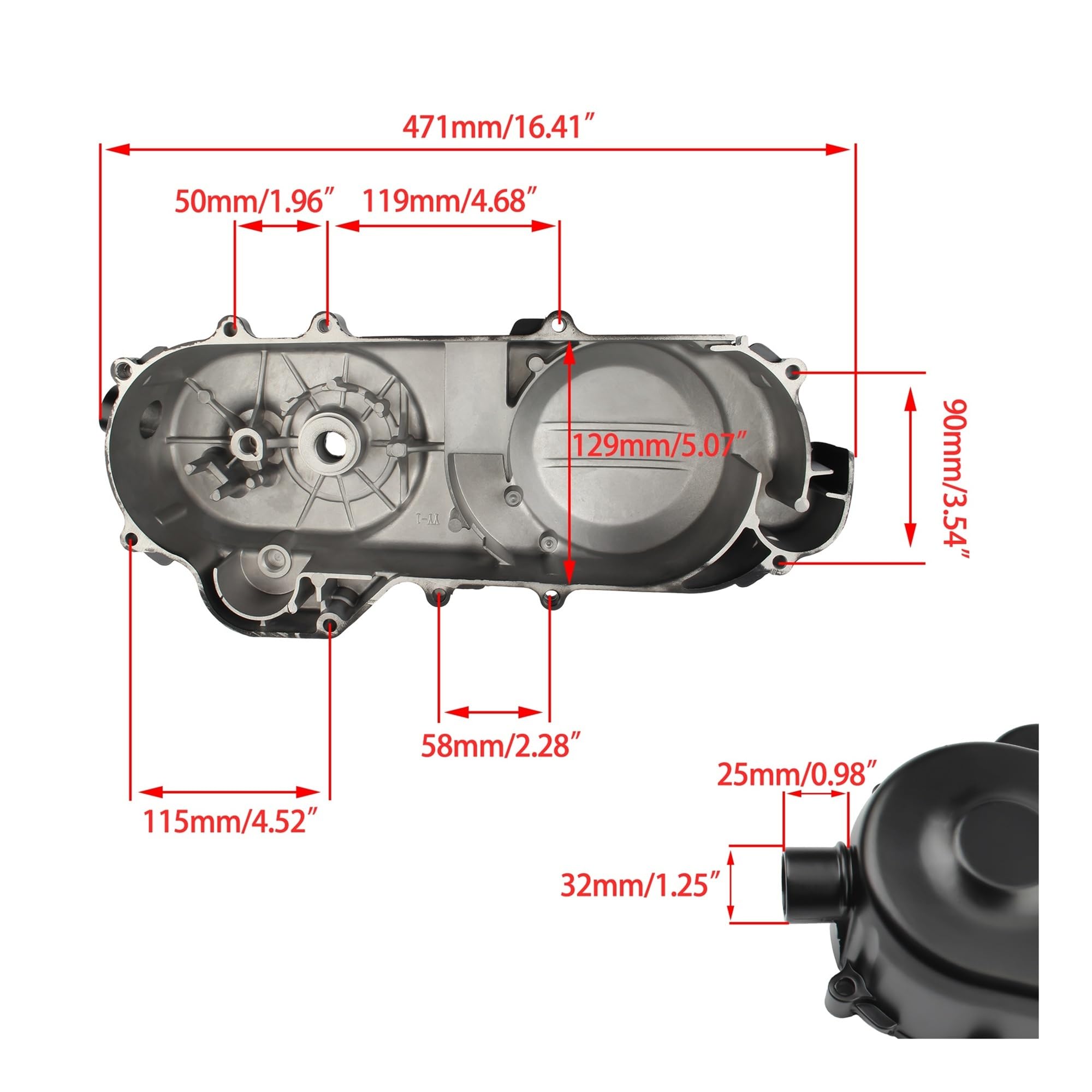 139QMB 139QMA Motocicleta GY6 50cc 80cc Cárter Cubierta Del Motor Cubierta De La Correa Pie Arranque Trinquete Kit Scooter ATV Quad Go-Kart Piezas(Kit 1)