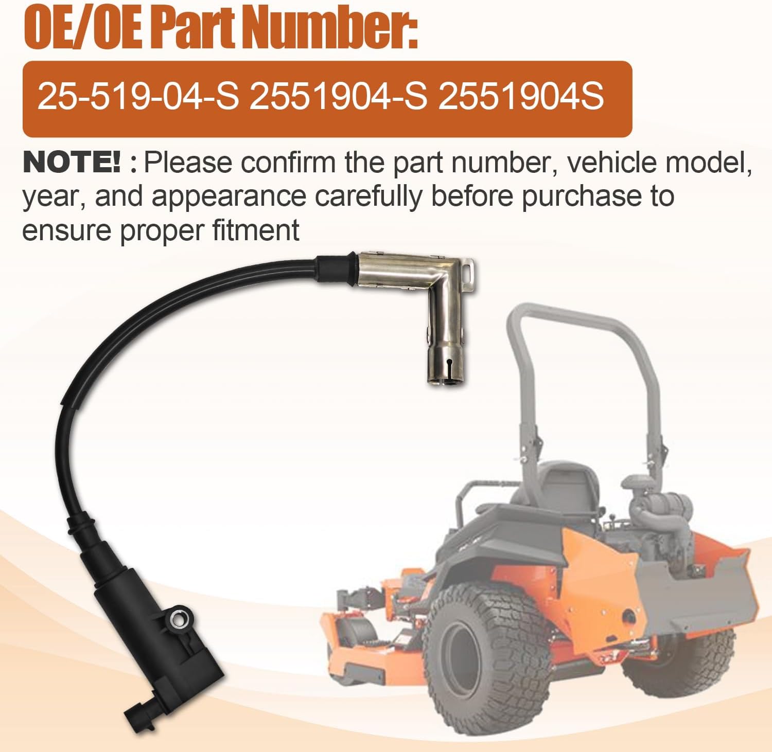 25-519-04-S Ignition Coil Compatible with Kohler PCV Series ECH PCH ECV EKT EZT FCV Replace 2551904-S