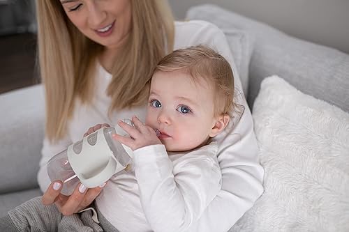 Miniatura 5 de Dr. Brown's Milestones - Botella de cuello ancho con asas 100% de silicona, asas de fácil agarre con boquilla suave, 9 onzas, gris, 1 paquete, 6