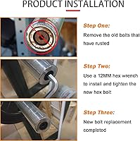 Vista 4 de Bonbo Pernos hexagonales aptos para barras de juegos olímpicos, barras de rizo, tríceps, mancuernas (paquete de 2)