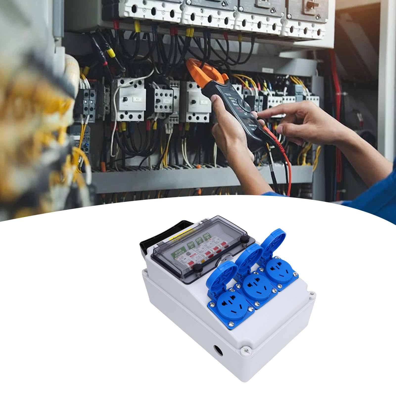 Walfront Caja Eléctrica del Disyuntor a Prueba de Agua para los Emplazamientos de la Construcción de las Fábricas IP44-67 Material Industrial de la PC de la Prueba del Impacto de la Caja