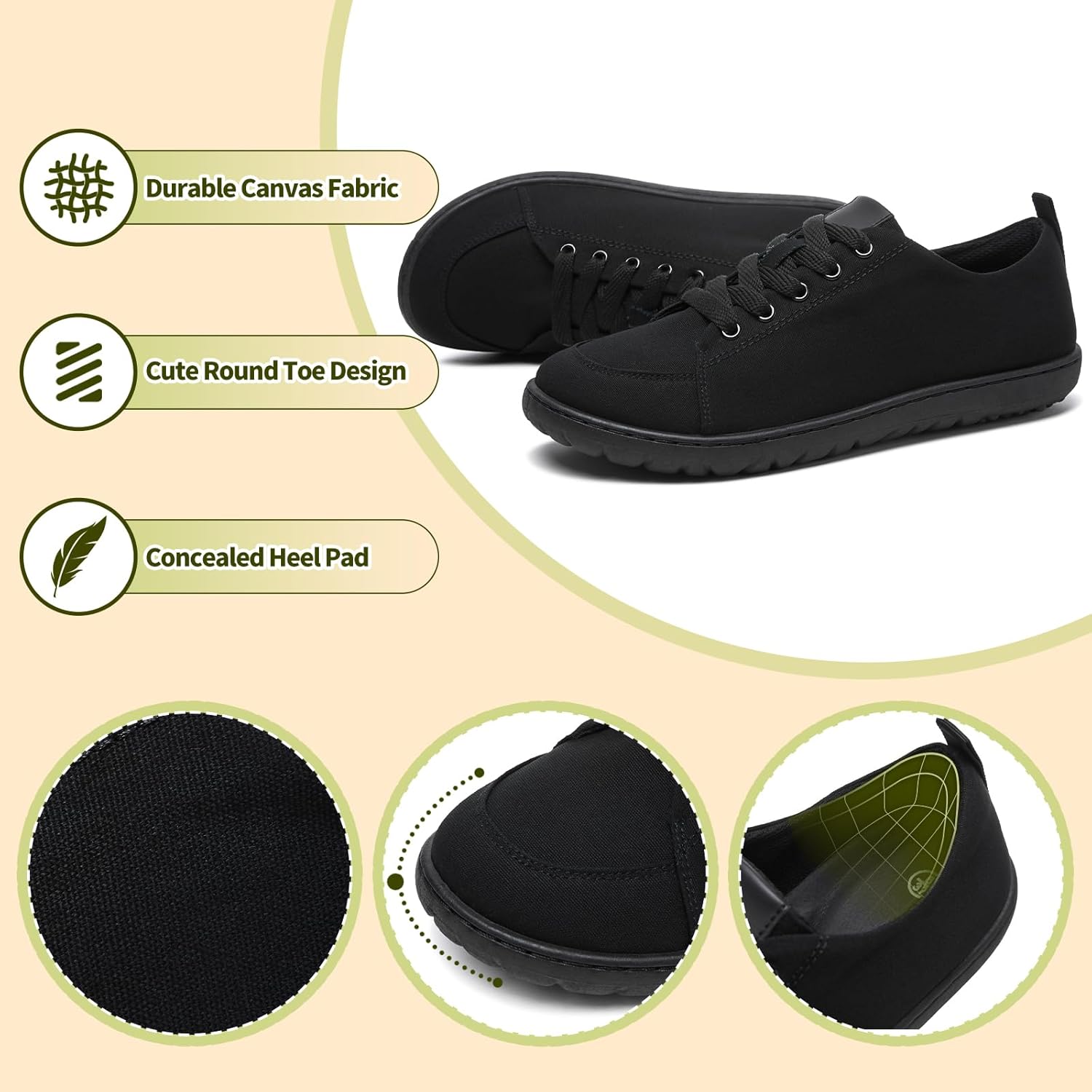 HYPOCRUTE Woman’s Slip On Sneakers Low Top Canvas Shoes Lace Up White Tennis Shoes Fashion Casual Sneakers - Image 5