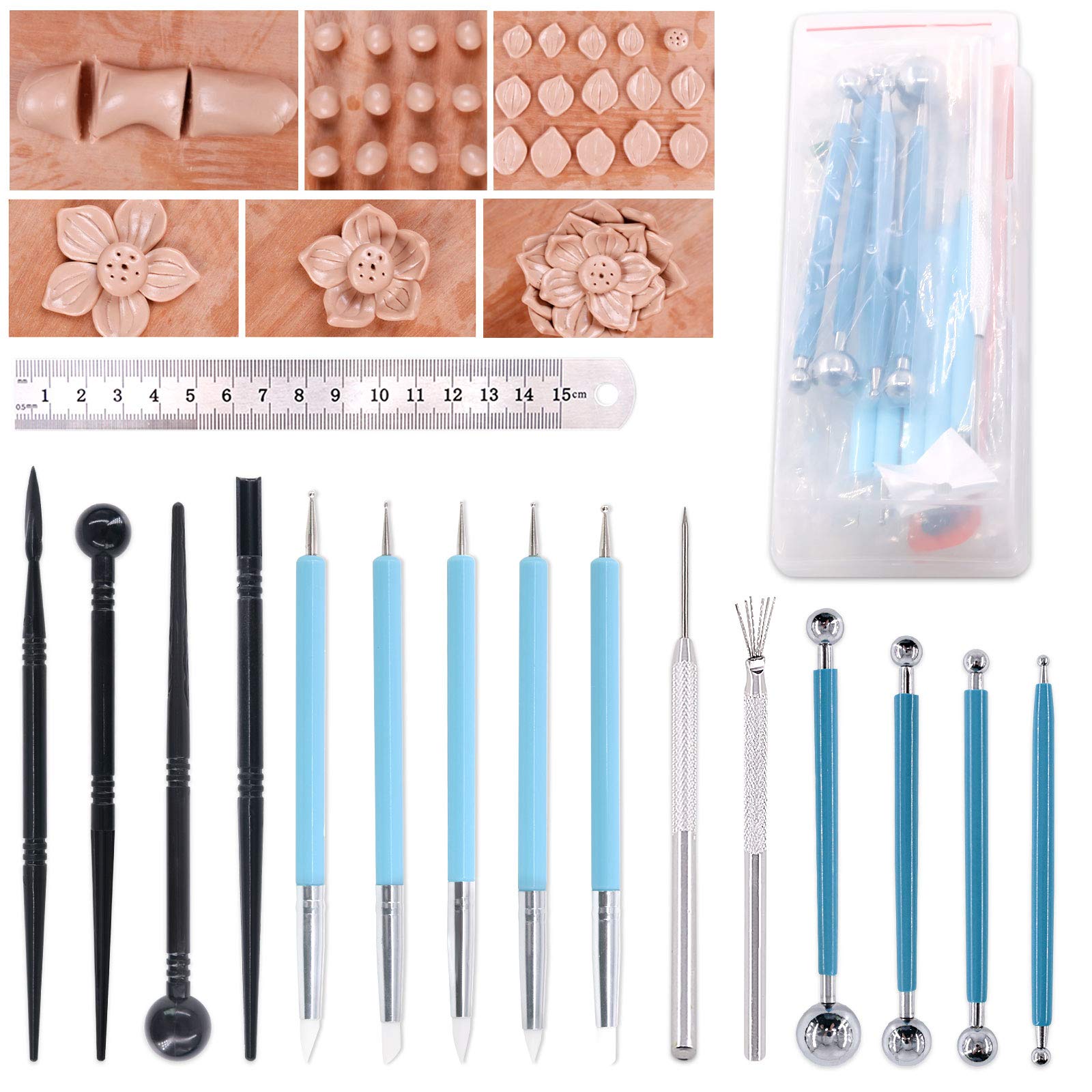 Buy Keadic 16Pcs Polymer Modeling Clay Sculpting Tools, Dotting Pen